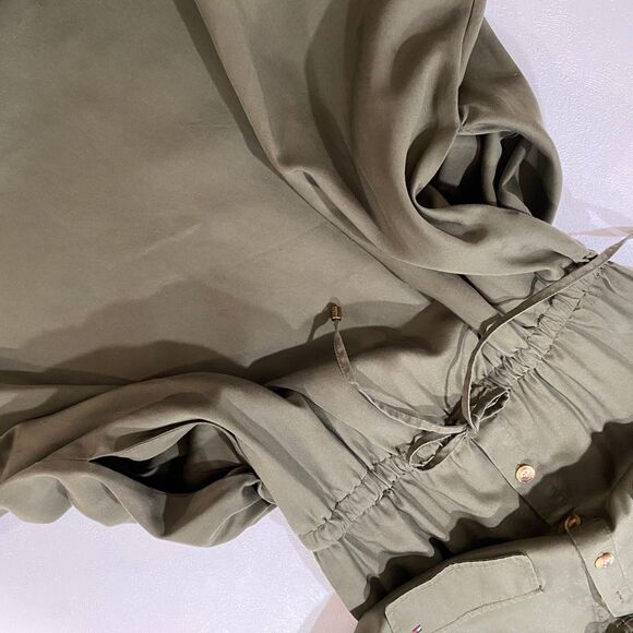 Tommy Hilfiger Olive Green Utility Shirt Dress NWT Size 2 - Picture 14 of 15